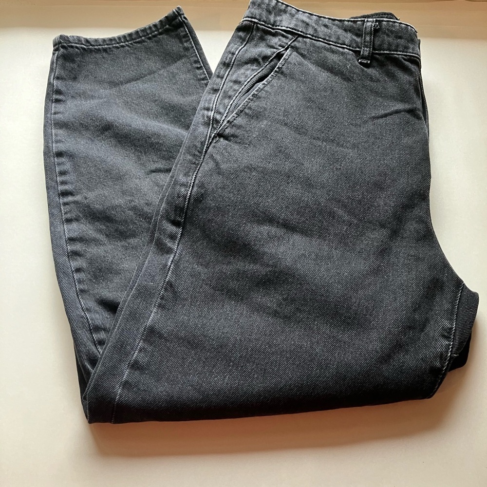 Zara Women’s Denim  Jeans Black Sz 32”‎ Waist High Rise Casual Goth